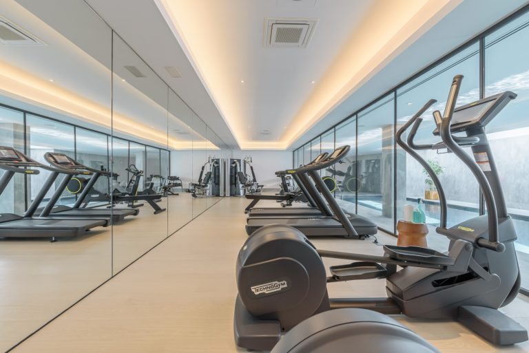 Modern gym and fitness area at 9 Lions Residences in Nueva Andalucía, Marbella